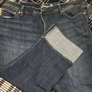 Seven7 Women's Dark Blue Boot Cut Jeans